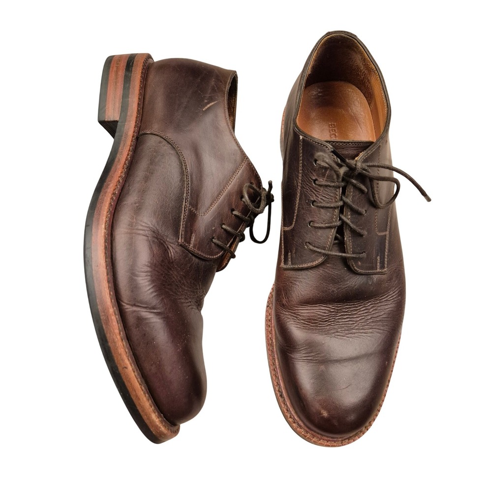 Beckett‎ Simonon Dunham Derby Shoes Brown Leather Plain Toe Blucher Mens Sz 9.5